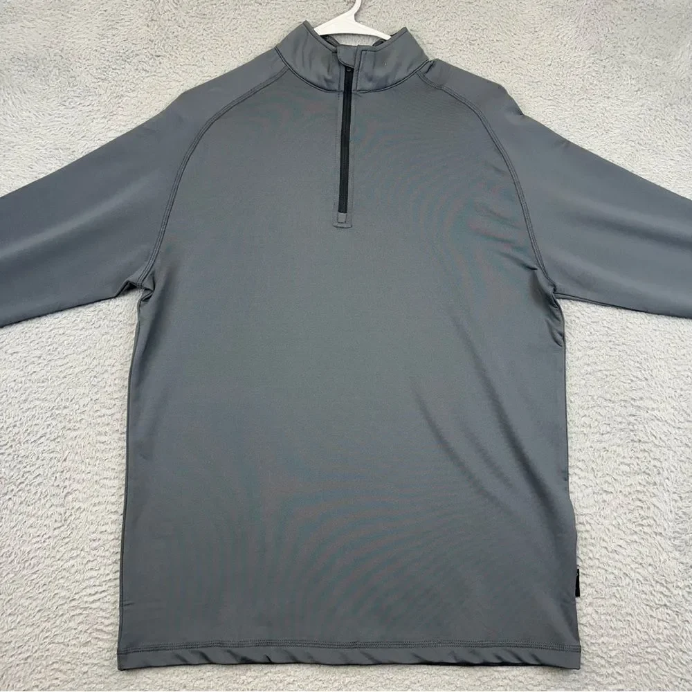 Swannies Golf‎ Sweater Mens Medium Gray Pullover 1/4 Zip Stretch Repreve 23 NEW